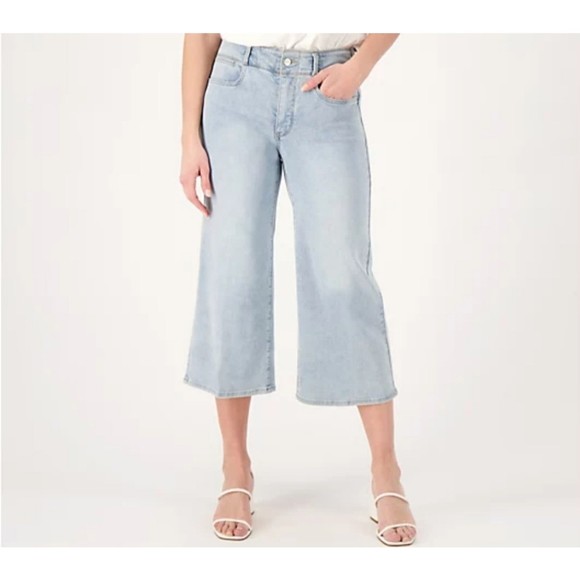 NYDJ Denim - NYDJ Cool Embrace Wide Leg High Waist Denim Crop Jeans- Daybreak